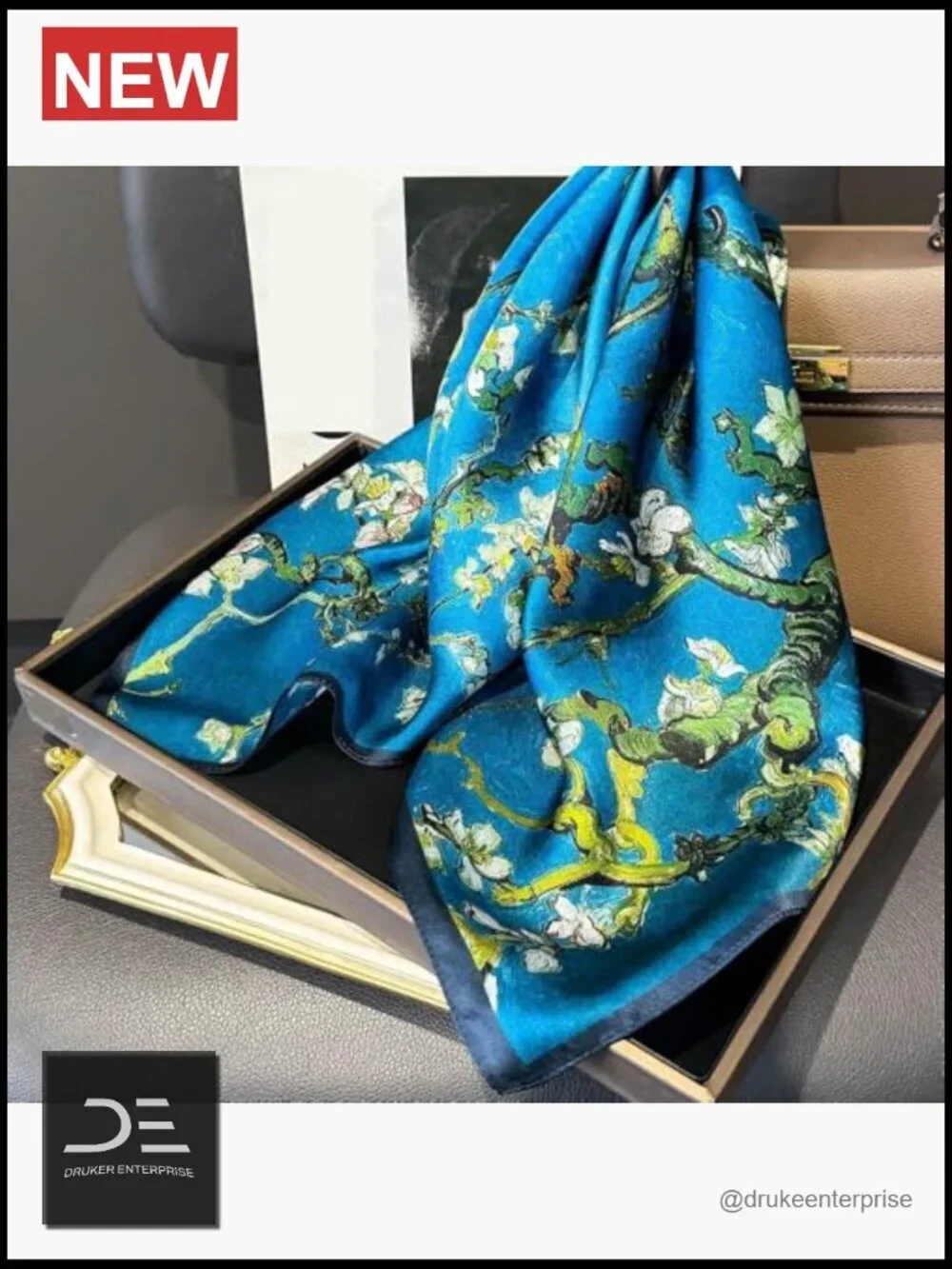 100% Mulberry Silk Square Satin Head Scarf 21x21 Lightweight Hair Scarf